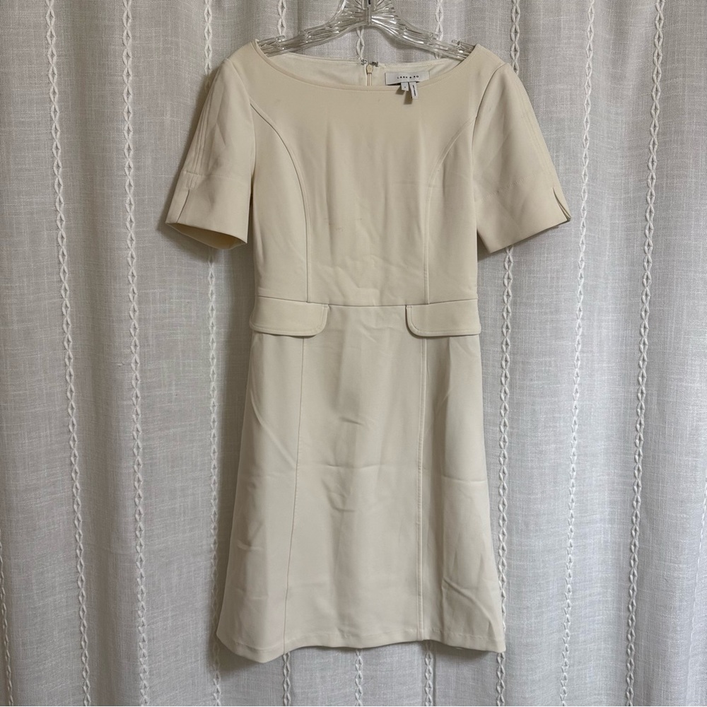 Elegant Beige Short Sleeve Dress